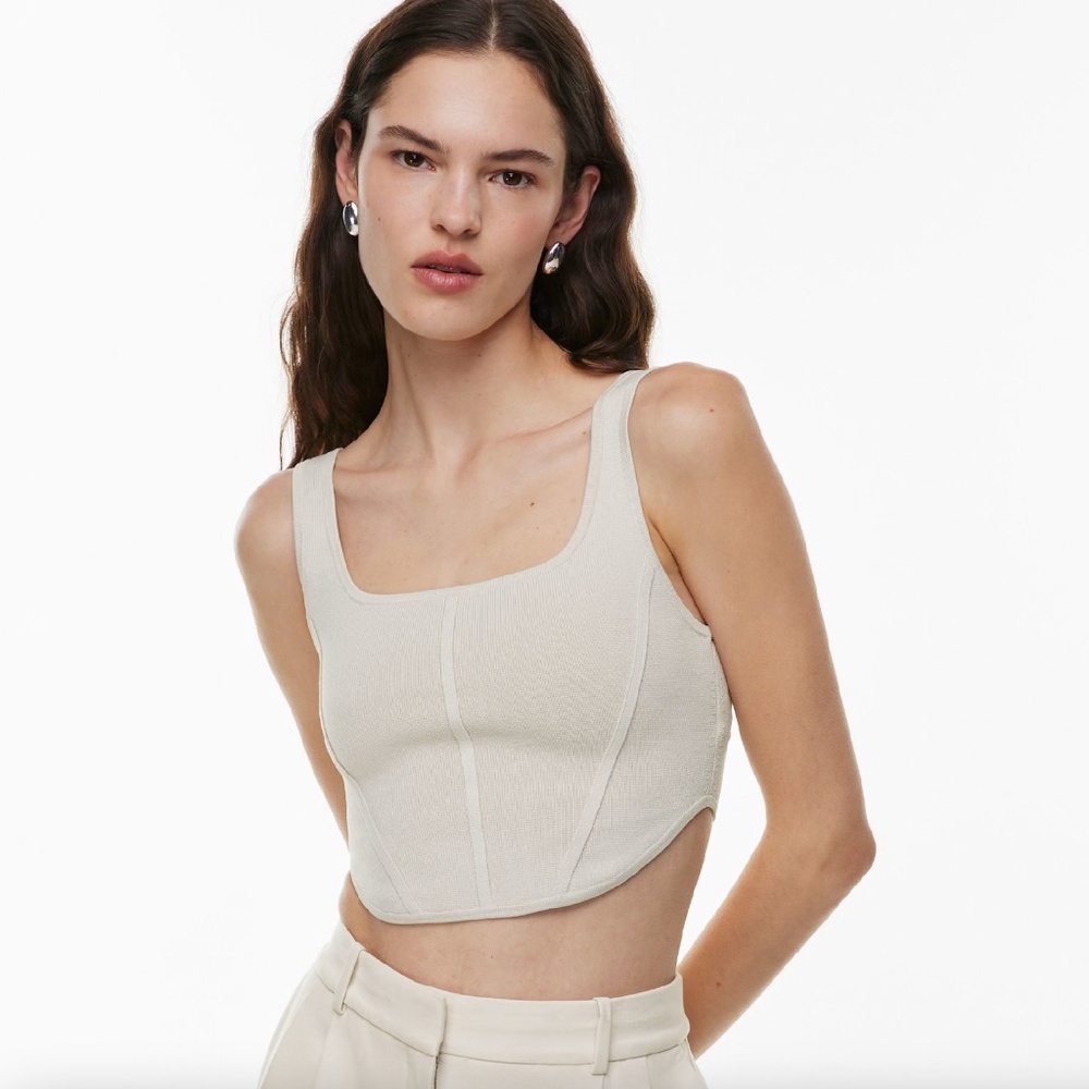 Babaton Squareneck Sculpt Knit Bustier Tank